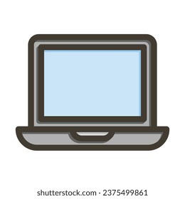 Laptop Vector Thick Line Filled Colors Icon For Personal And Commercial Use.
