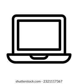 Laptop Vector Thick Line Icon For Personal And Commercial Use.
