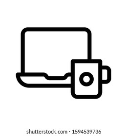 laptop vector thin line icon 