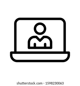 laptop vector thin line icon 