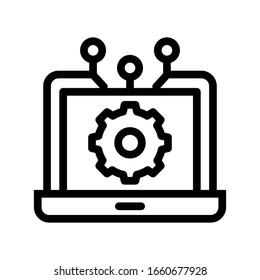 laptop vector thin line icon 