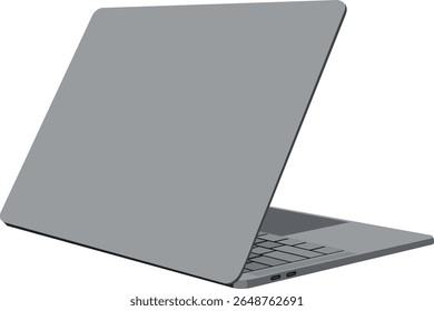 Laptop vector view from the back slightly to the side