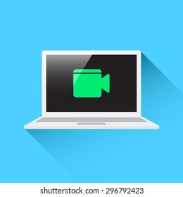 Laptop Video Call Icon