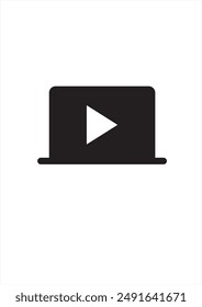 Laptop with video call icon vector