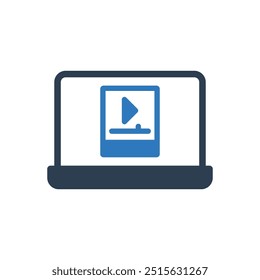 Laptop Video Icon Sign Symbol