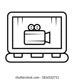 Laptop - Video - Kamera icon vector