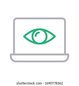 laptop view vector color line icon 
