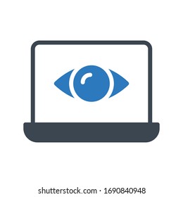 laptop view vector glyph color icon 