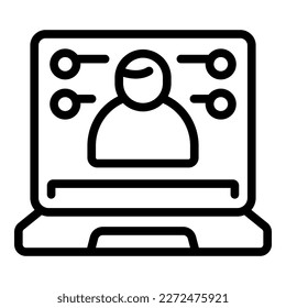 Laptop virtual travel icon outline vector. Business tour. Sky reality