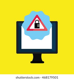 laptop virus safe symbol vector illustration graphic