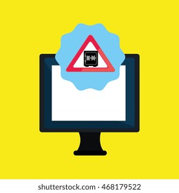 laptop virus safe symbol vector illustration graphic