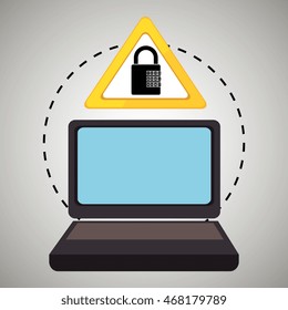 laptop virus safe symbol vector illustration graphic