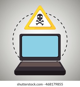 laptop virus safe symbol vector illustration graphic