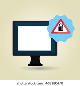 laptop virus safe symbol vector illustration graphic