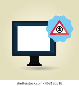 laptop virus safe symbol vector illustration graphic