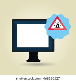 laptop virus safe symbol vector illustration graphic