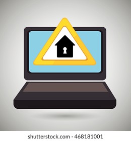laptop virus safe symbol vector illustration graphic