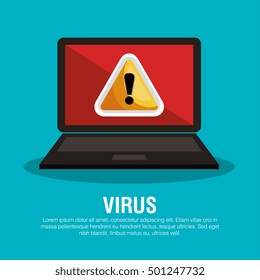 laptop virus warning concept