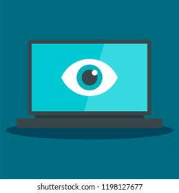 Laptop visualization icon. Flat illustration of laptop visualization vector icon for web design