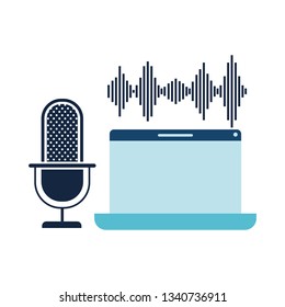 laptop with voice assistant icon
