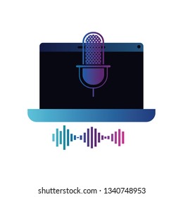 laptop with voice assistant icon