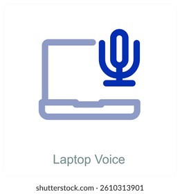 Laptop Voice and device icon concept
