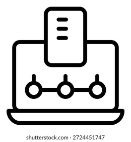 Laptop vpn Symbol Umrissvektor. Überprüfungskennwort. Code-Login