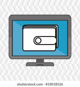 laptop with wallet isolated icon design, vector illustration  graphic 