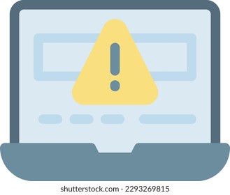 laptop warning Vector illustration on a transparent background.Premium quality symbols. Line Color vector icon for concept and graphic design.