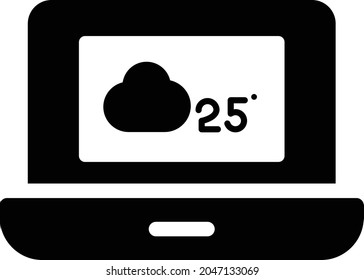 Laptop-Wetter-Vektorsymbol