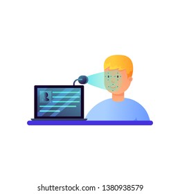 Laptop web cam security system face recognition system