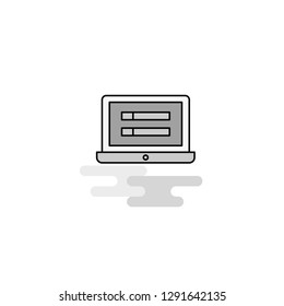 Laptop Web Icon. Flat Line Filled Gray Icon Vector
