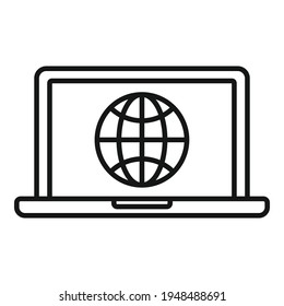 Laptop web network icon. Outline Laptop web network vector icon for web design isolated on white background