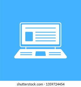 Laptop with web page icon - vector