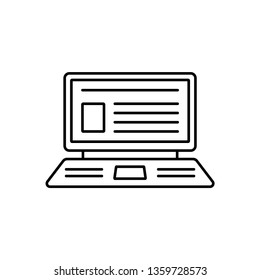 Laptop with web page icon - vector