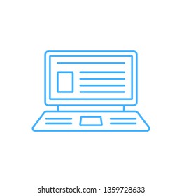 Laptop with web page icon - vector
