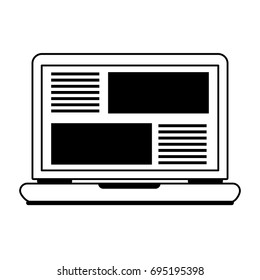 laptop with web page on screen icon image 