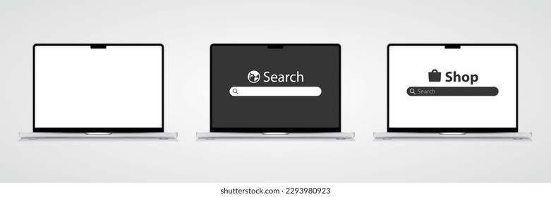 Laptop web search and shop, notebook