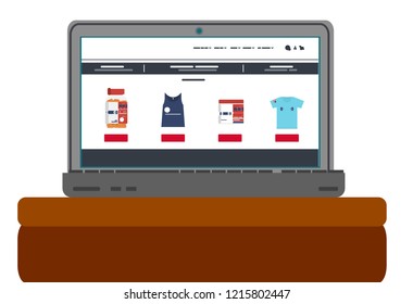 Laptop (web side) isolated vectort illustration