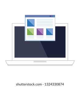 laptop with webpage template