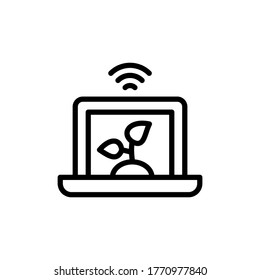 Laptop, website, products icon. Simple line, outline vector elements of automated farming icons for ui and ux, website or mobile application