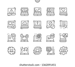 Laptop Well-crafted Pixel Perfect Vector Thin Line Icons 30 2x Grid for Web Graphics and Apps. Simple Minimal Pictogram