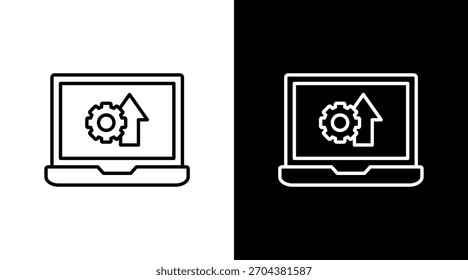 Diseño de conjunto de iconos blancos para computadora portátil