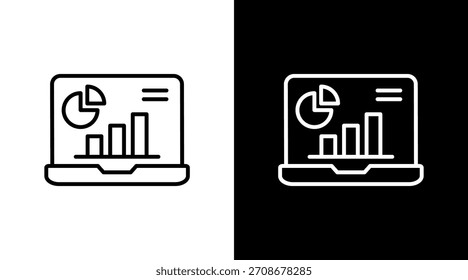 Diseño de conjunto de iconos blancos para computadora portátil