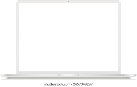 Laptop-weißes Mock-up mit leerem Bildschirm