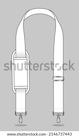 Laptop White Shoulder Bag Strap With Chain Sling Template On Gray Background, Vector File Stockfoto © 