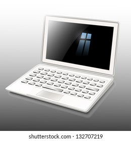 Laptop white, Vector