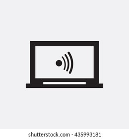 Laptop with wi fi Icon