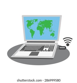 Laptop with wi-fi adapter
