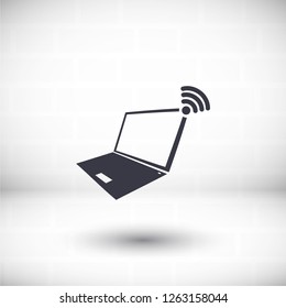 laptop wifi icon vector 10 eps